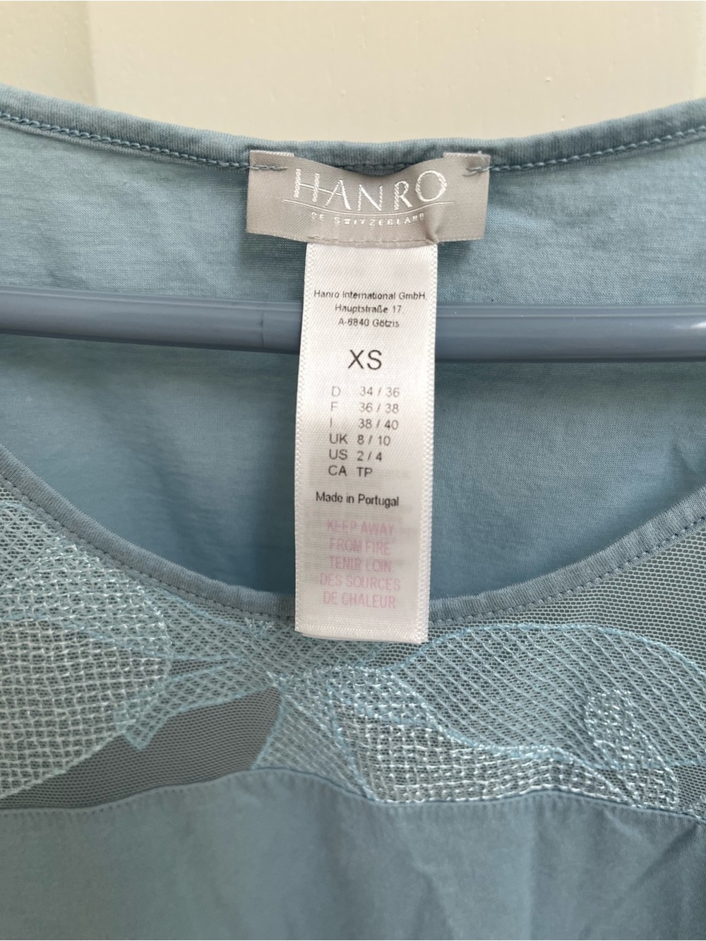 Hanro Light Blue Short PJ Set - Picture 3 of 7